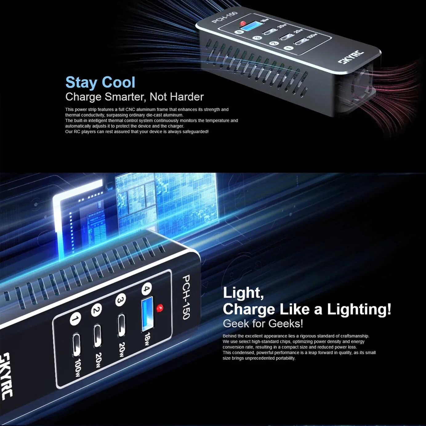 PCH-150 158W แท่นชาร์จพลังงานเปรียบเทียบ T1000 Maestro Charger D200neo SK- 600148   อุปกรณ์เสริม USB PD RC สูงสุด 100W