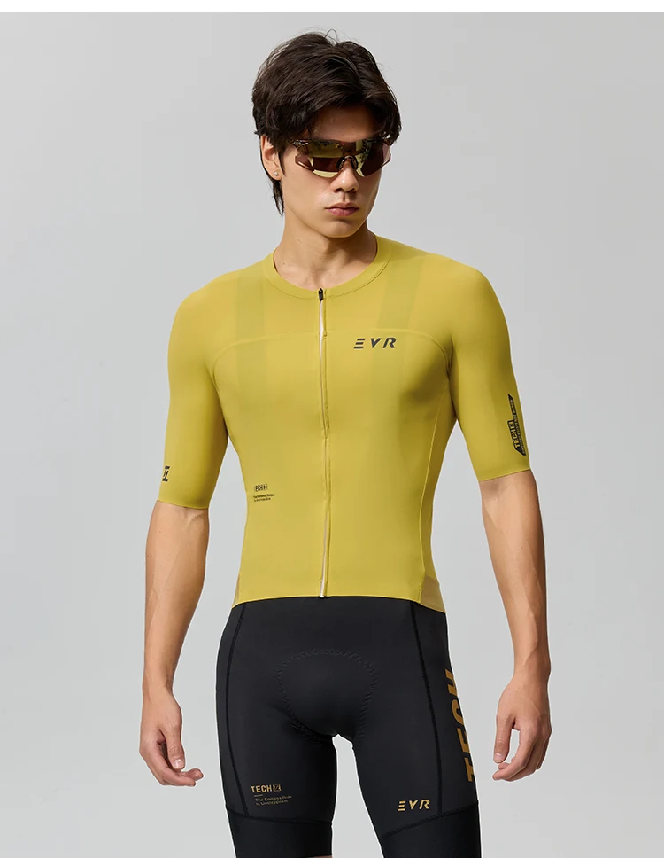EVR Pro Sommer Herren-Radtrikot Kurzarm Schnelltrocknend Atmungsaktiv Durchgehender Reißverschluss Rennrad-Oberteil Hochelastisches Radtrikot – Detail 18