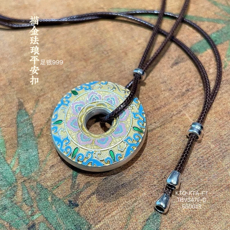 

999.9 Gold-Plated Enamel Peace New Style Silver Pendant Necklace