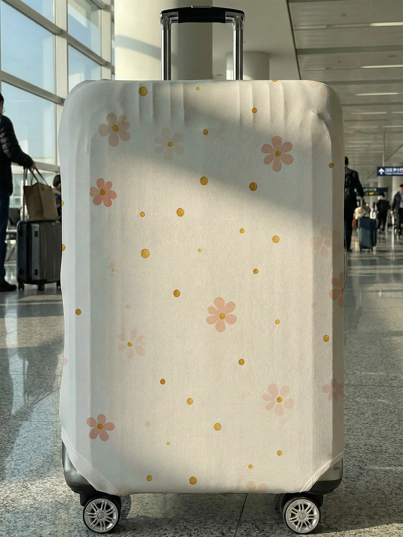 

Чехол для багажа в свежем стиле с белым фоном и золотыми точками, подходит для чемоданов 18-32 дюймов, чехол на ручку чемодана, дорожные аксессуары