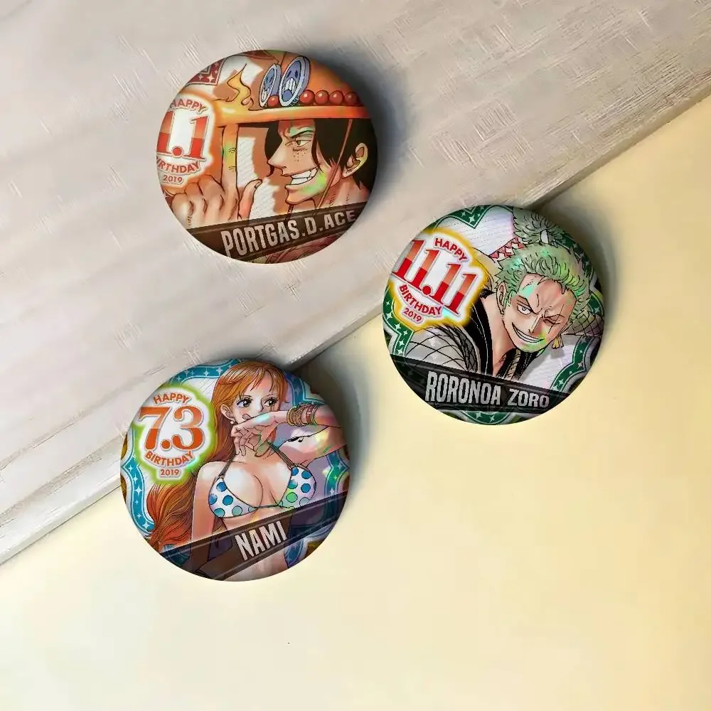 Anime One Piece 2026 Birthday  Anime Creative Tinplate Soft Button Pins Animal Icon Brooch Lapel Backpack Badge Accessories Pin