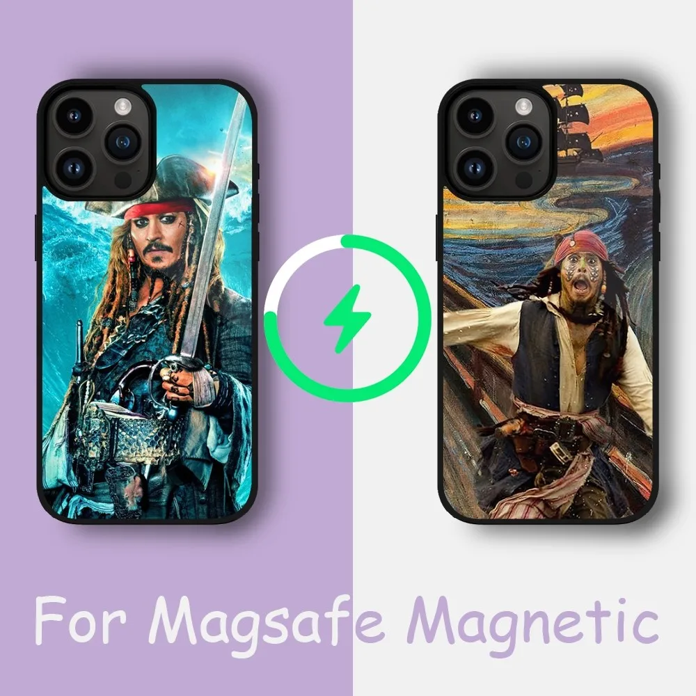 MINISO DISNEY Pirates of the Caribbean Phone Case For iPhone 15 14 13 12 11 Pro Max Plus Phone Magnetic for Macsafe Cases Cover