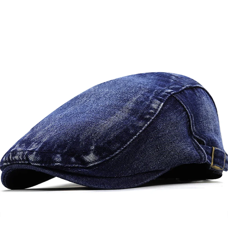 

Denim Beret Hats Adjustable Men Women Unisex Jeans Berets Newsboy Hat Spring Autumn Hats Peaked Cap Casual Forward Caps