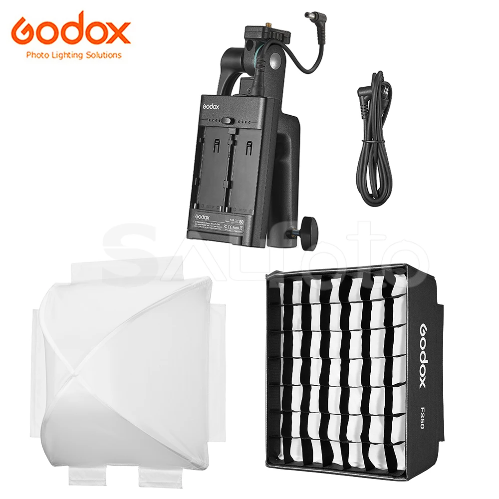 Godox Accessory Grid Softbox FS50 / Soft Lantern FP50 / Handheld Battery Powering Mount Handle ML-AK fr FH50Bi FH50R Video Light