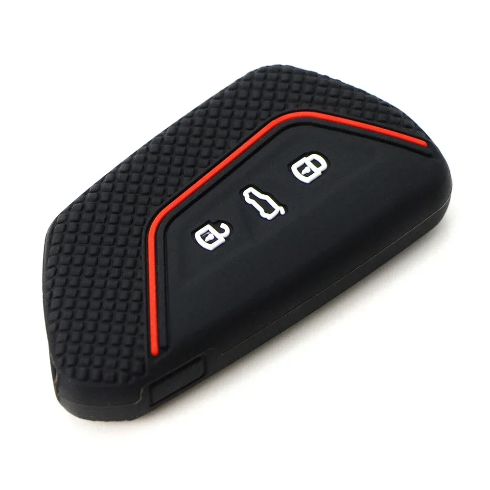 Brand New High Quality Car Key Case For Skoda Octavia Full Package Silicone Soft Black Black Red Line For Golf MK8