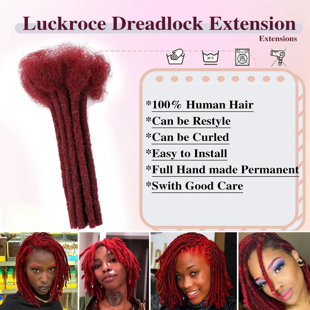 99J Dreadlocks Braziliaans Maagdelijk Menselijk Haar 10 Strengen Gehaakte Vlecht Haar Loc Extensions 0,6 cm Kinky Vlechten Microlocks