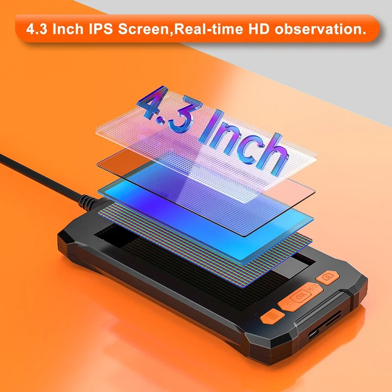 4.3'' IPS Screen Industrial Endoscope Camera HD1080P Single Dual Lens Video Car Inspection Borescope with LEDs Waterproof Probe
