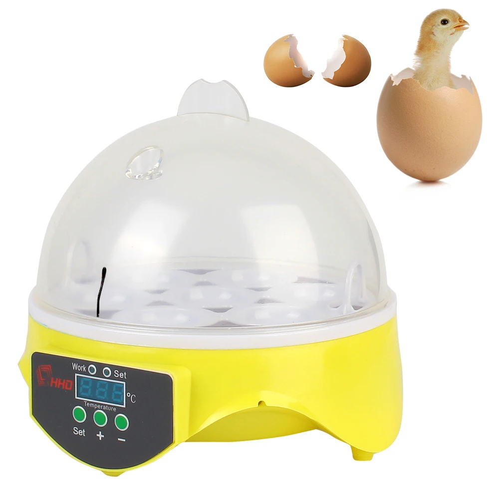 Mini incubadora de huevos de 7 huevos, incubadora de aves de corral, criadora, temperatura Digital ajustable para pollo, pato, pájaro, palomas, granja, incubadora