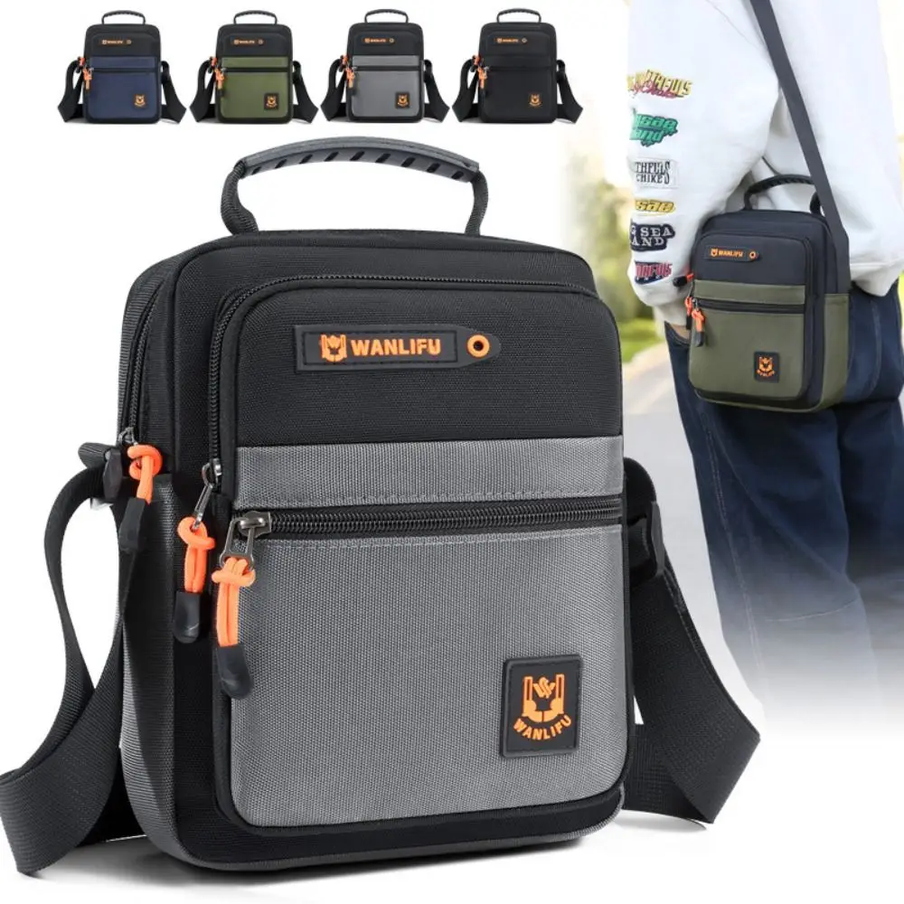 

Модная мужская сумка-оксфорд на плечо с несколькими карманами, большая вместительная мужская деловая сумка, квадратная водонепроницаемая парусиновая сумка через плечо для работы