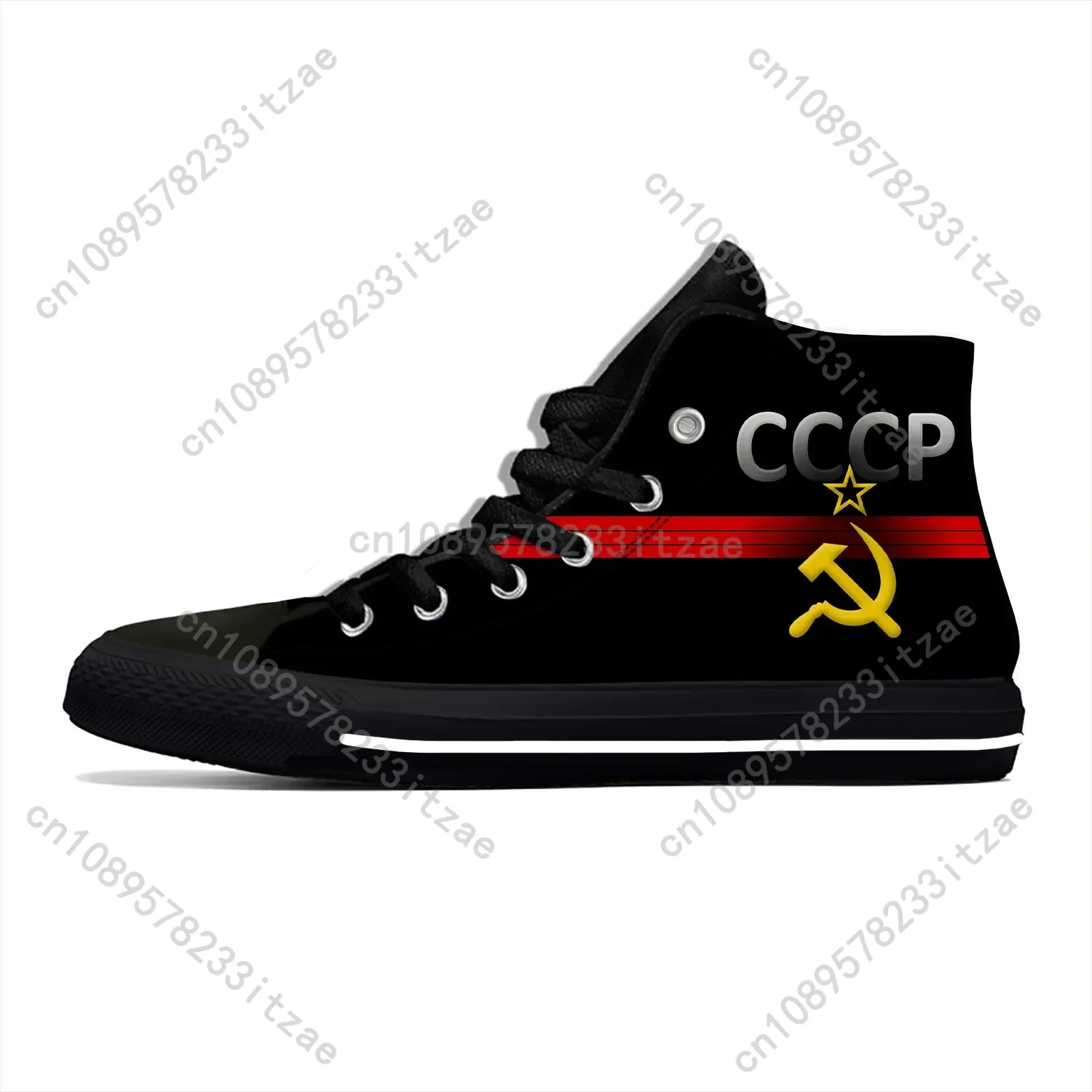 

Hot Summer USSR CCCP 3D Print Novelty Design Fashion Lightweight High Top Canvas Shoes Men Women Casual Breathable Sneakers
