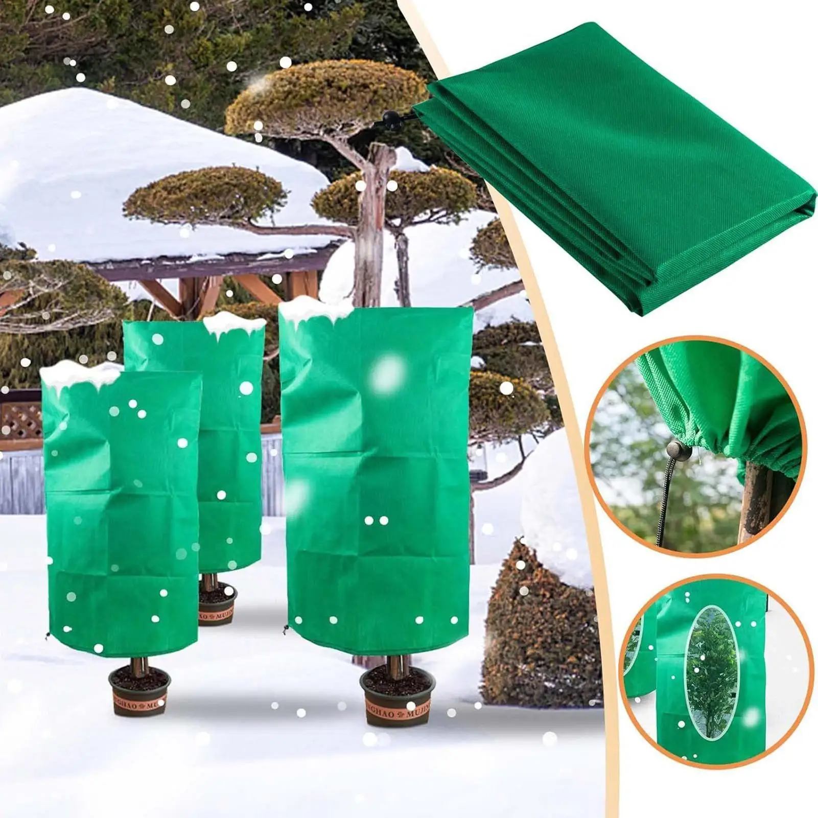 

Plant Covers Freeze Protection Freeze Protection With Zipper Reusable Tree Cold Cloth For Shrub Bush Flowers Fruit Trees