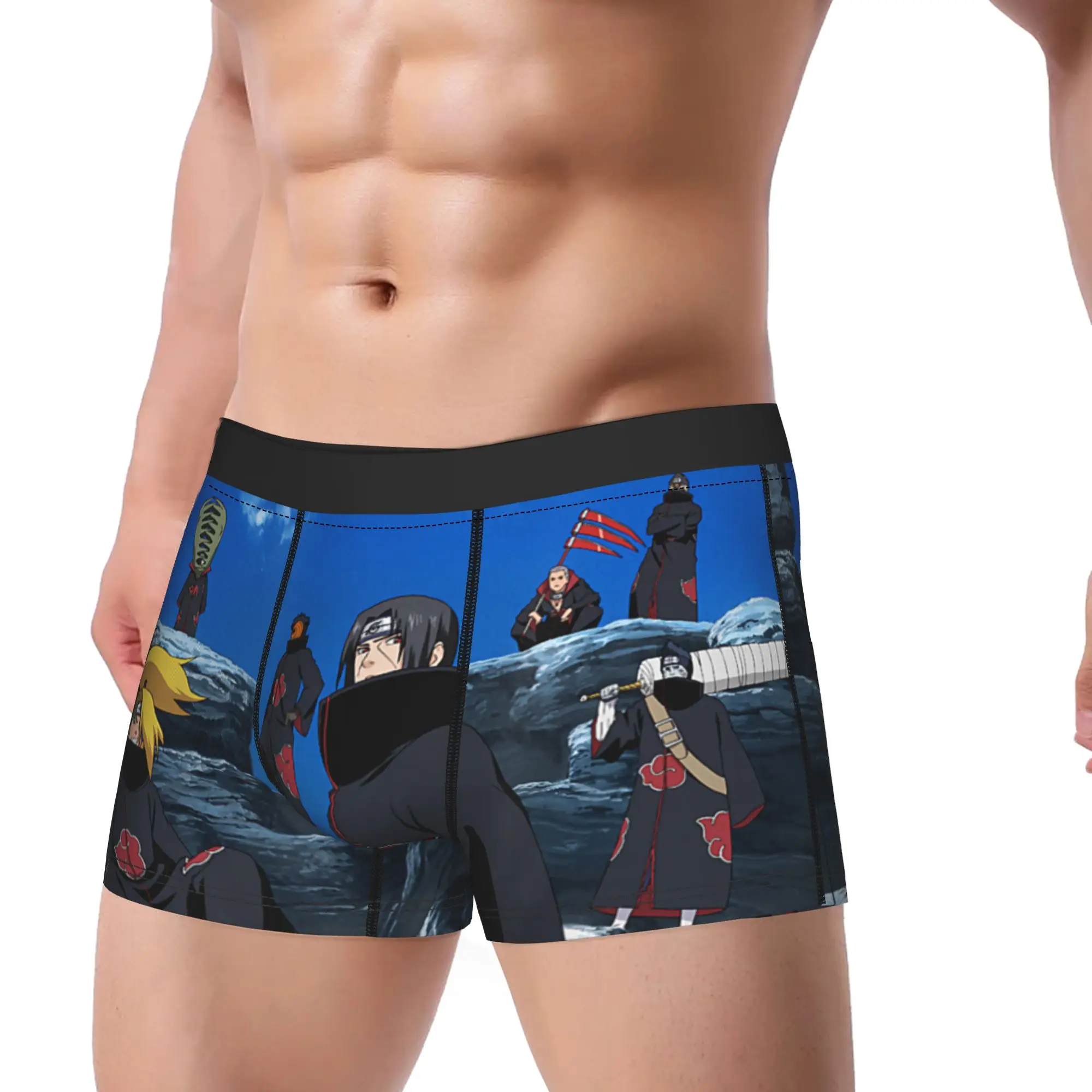 Naruto The Akatsuki Members  Underpants Breathbale Panties Men's Underwear Comfortable Shorts Boxer Briefs