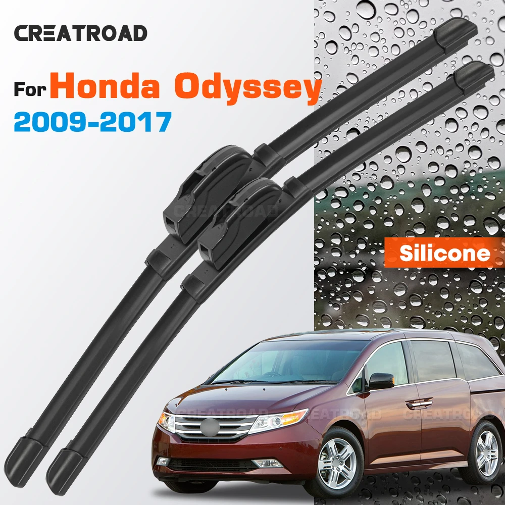 

Silicone Wiper Blades Fit For Honda Odyssey 2009-2017 Coated Silent HD Wear-Resistant Car Windshield Wipers 26"+17"