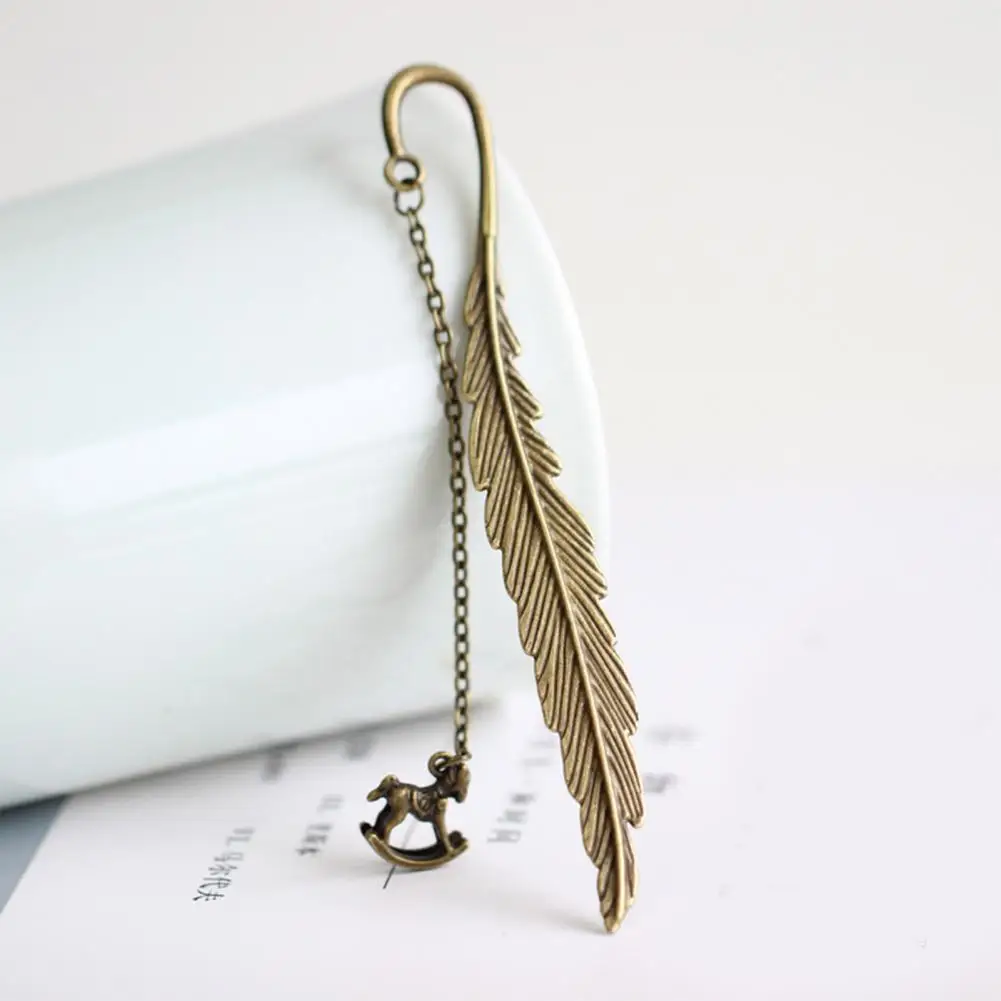 علامات مرجعية من الريش المعدني للنساء ، نمط عتيق ، يدوم طويلاً ، انقطاع ، شرابة مركبة ، حامل كتب