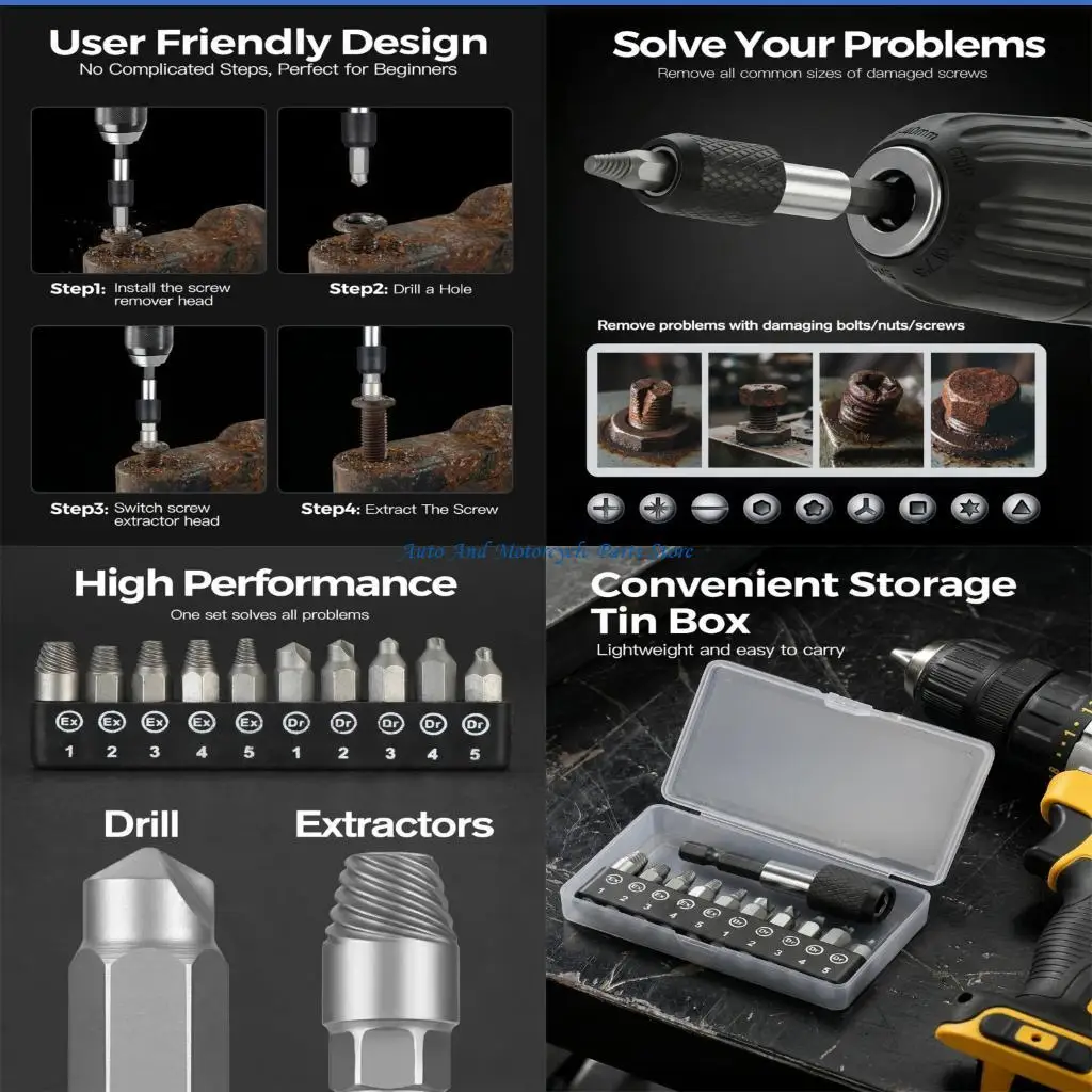 

P9FD Hexagonal Shank Broken Head Screw Extractor Screw Broken Head Screwdriver