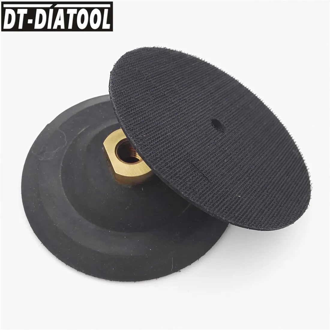 Almohadilla trasera con base de goma para pulido de diamante, diámetro de rosca M14, 100mm/4 pulgadas, 2 uds., DT-DIATOOL
