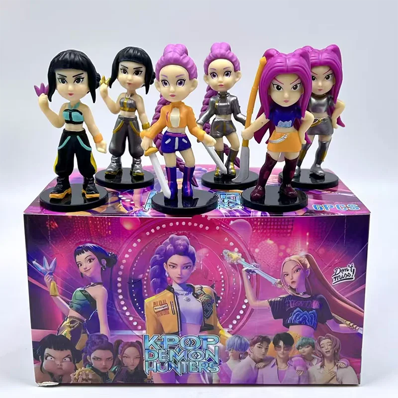 

NEW with box Demon Hunters 6pcs Figure Model Toy Cartoon Gaming Peripherals Desk Decoration Collection Figures Model Toy For Kid