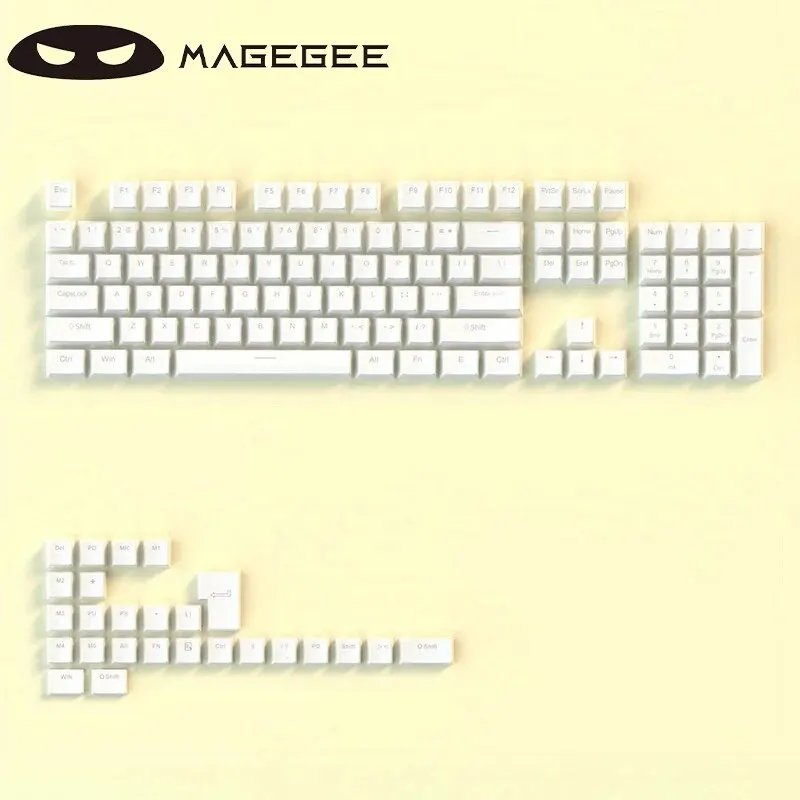 MageGee Pudding Key Cap Double Leather Milk Color Transparent Assembly Key Cap OEM Height 130 Key Mechanical Keyboard Key Cap