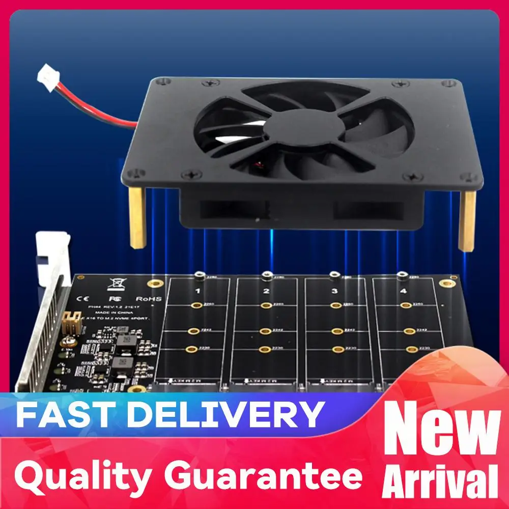 

M.2 NVME M KEY SSD To PCIe 4.0 X16 Adapter with Heat Sink PCIEX16 NVME M.2 MKEY SSD RAID Expansion Adapter 4 X 32Gbps