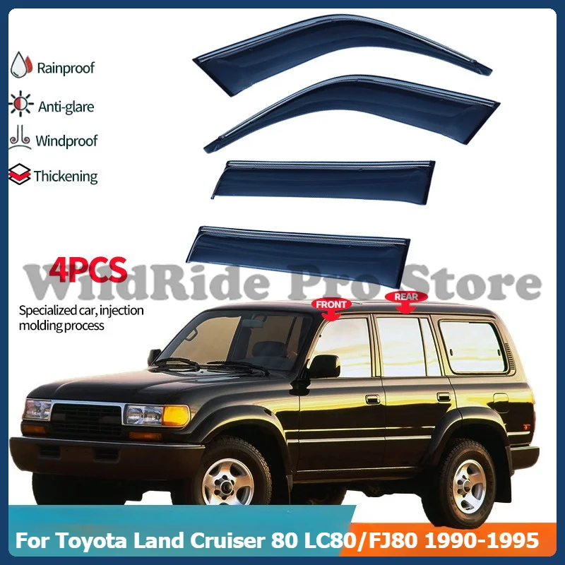 

1 Set Perfect Fit Window Visor for Toyota Land Cruiser 80 LC80/FJ80 1990-1995 - Rain Guard, Ventilated