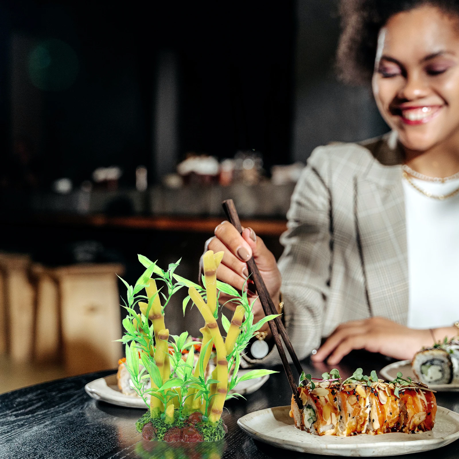 

Sushi Dish Decoration Flowers Plates Sashimi Plants Aquarium Cuisine Platter Adornment for