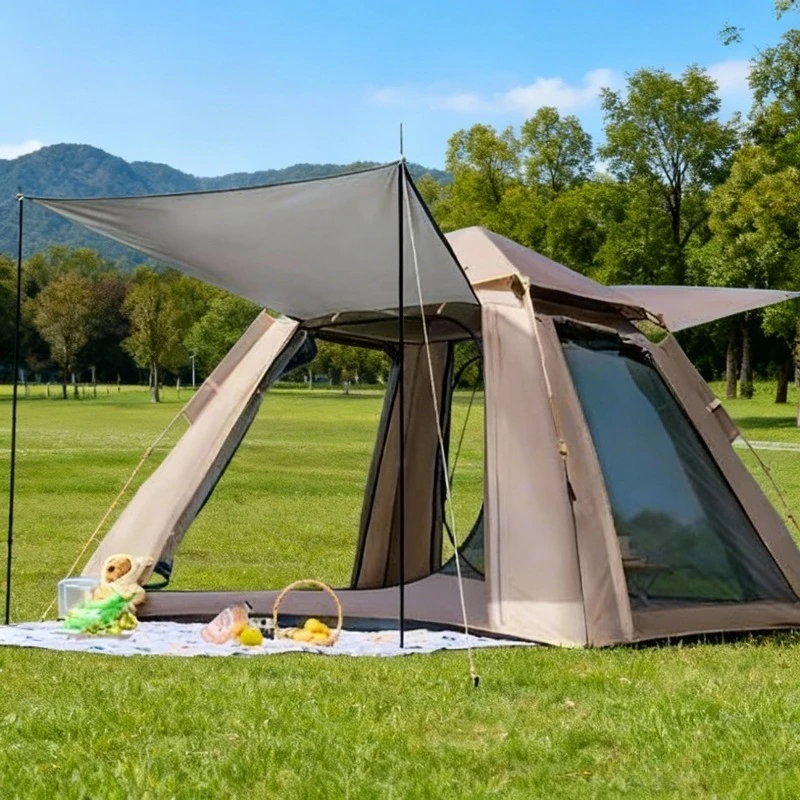 

Надувной тент-шатер для сада, большой, с рисунками, для кемпинга, с выдвижной дверью, уличный, выдвижной, для укрытия от дождя