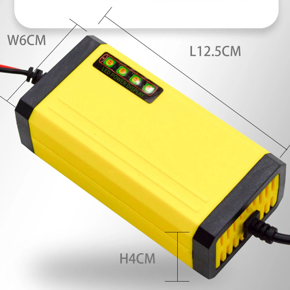 US/EU Motorcycle Battery Charger 12V 2A Moto Car Small Battery Charge Device LED Display Intelligent Current Voltage Adjustment