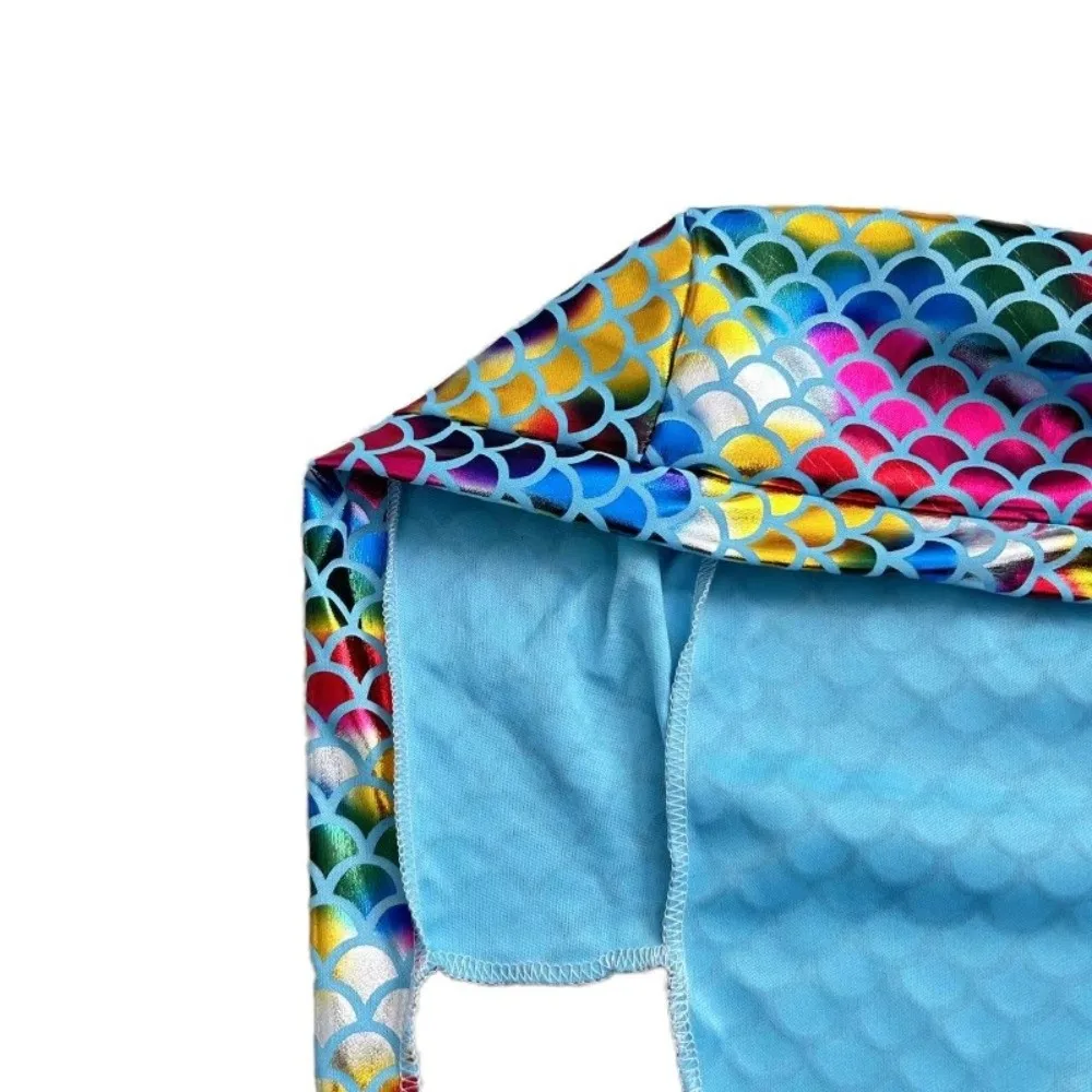 Shiny Fish Scale Print Bandana Hat Quick Dry Breathable Pirate Hat Comfortable UV Protection Sun Protection Cap
