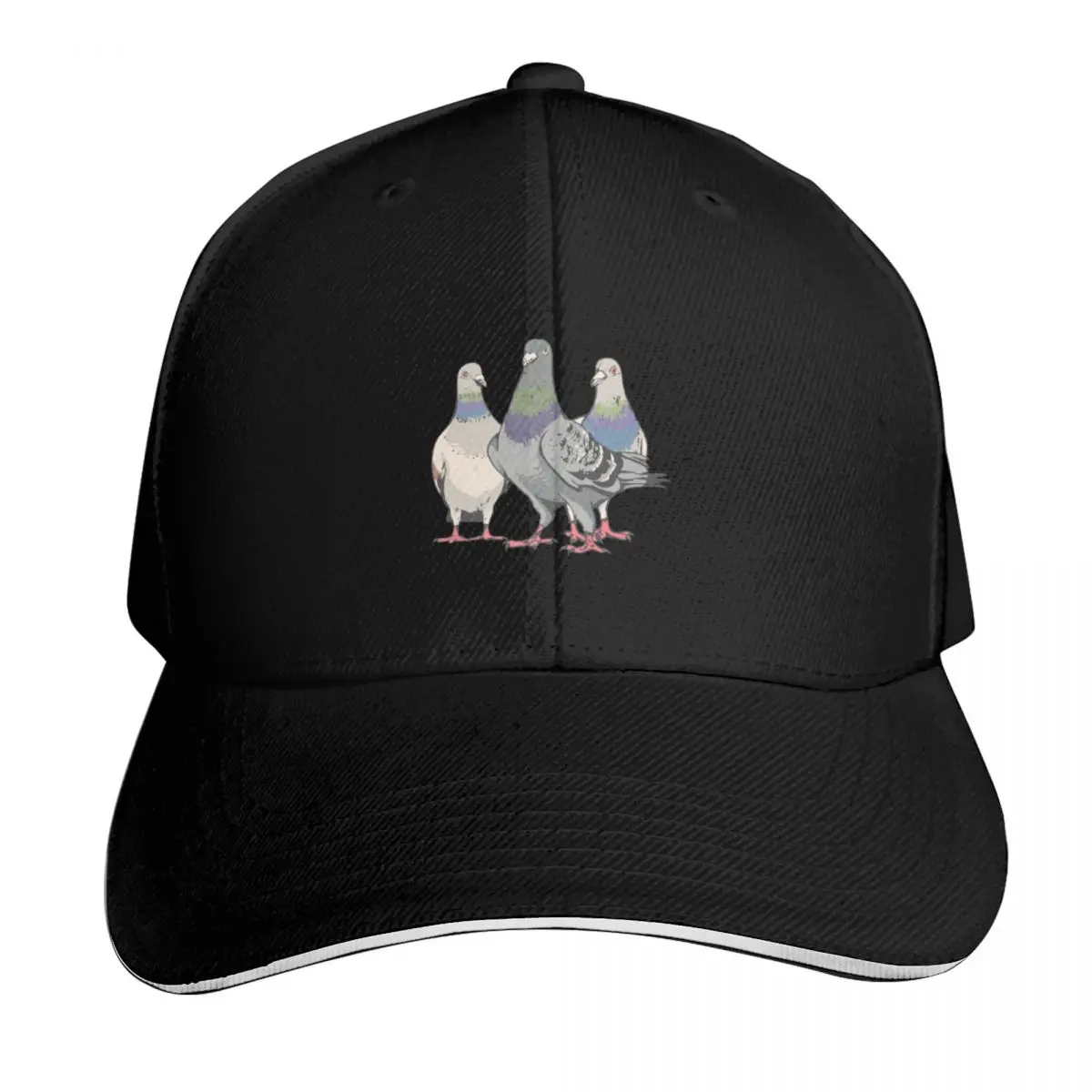 pigeon Baseball Cap Contrast Two Tone Brim Snapback Flat Bill Strapback Dad Hat