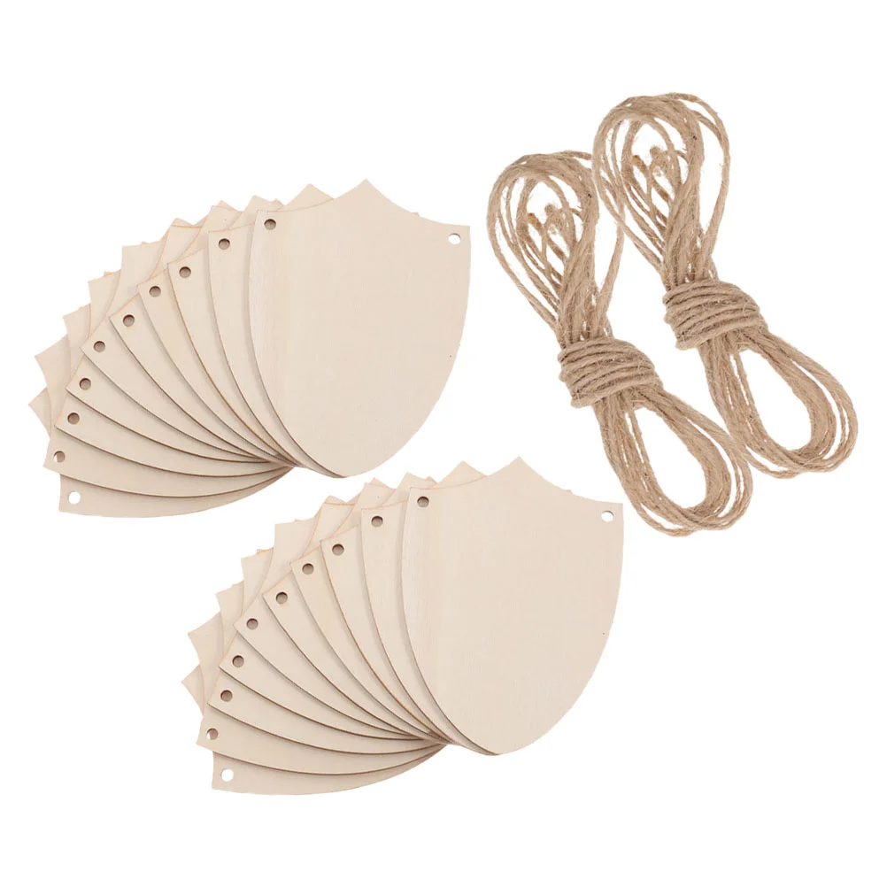 

20 Pcs Wooden Shield Material Knight Party Decorations Beige Poplar Board DIY Projects