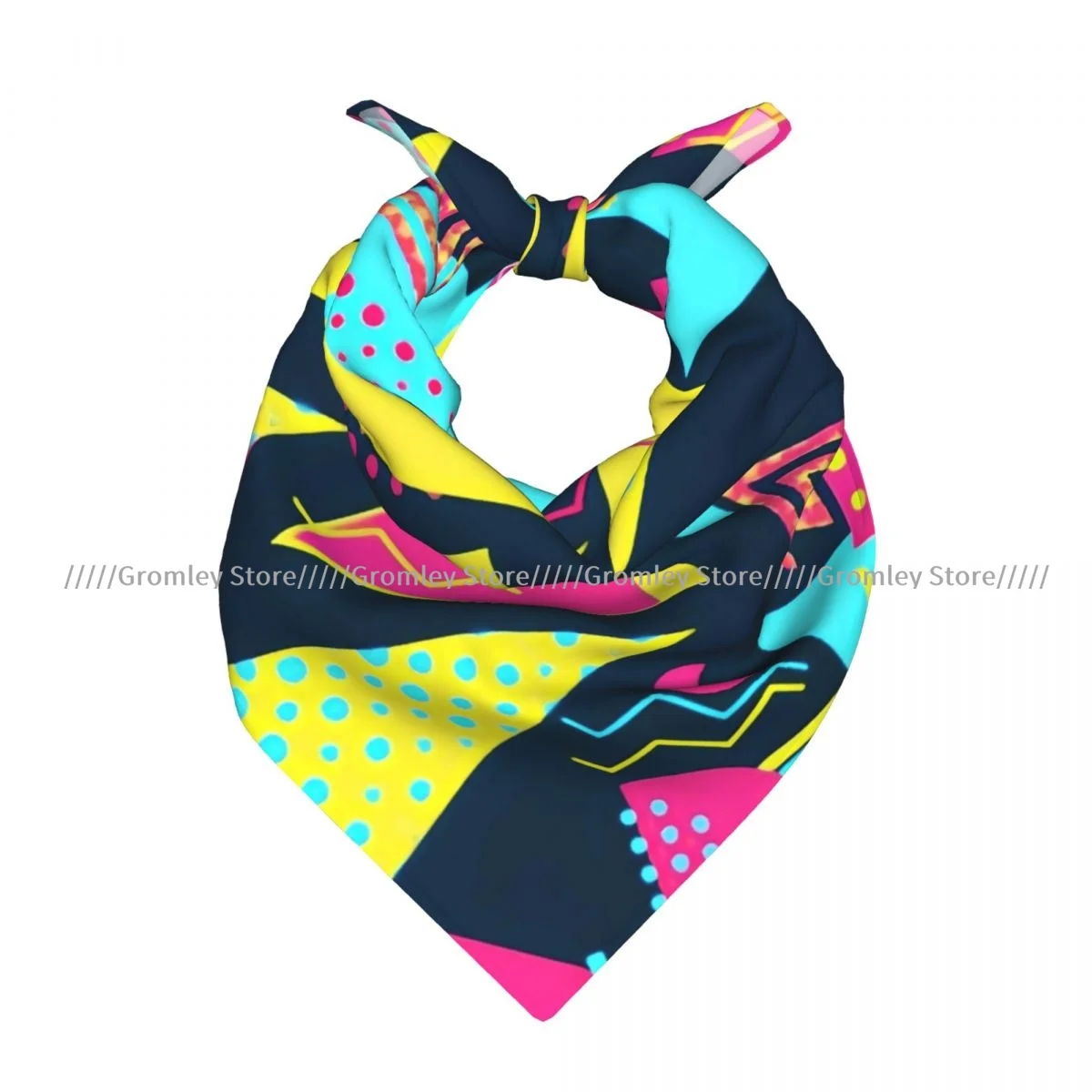 

Geometric 80s Illustration Square Bandana Outdoor Sports Headwear Scarf