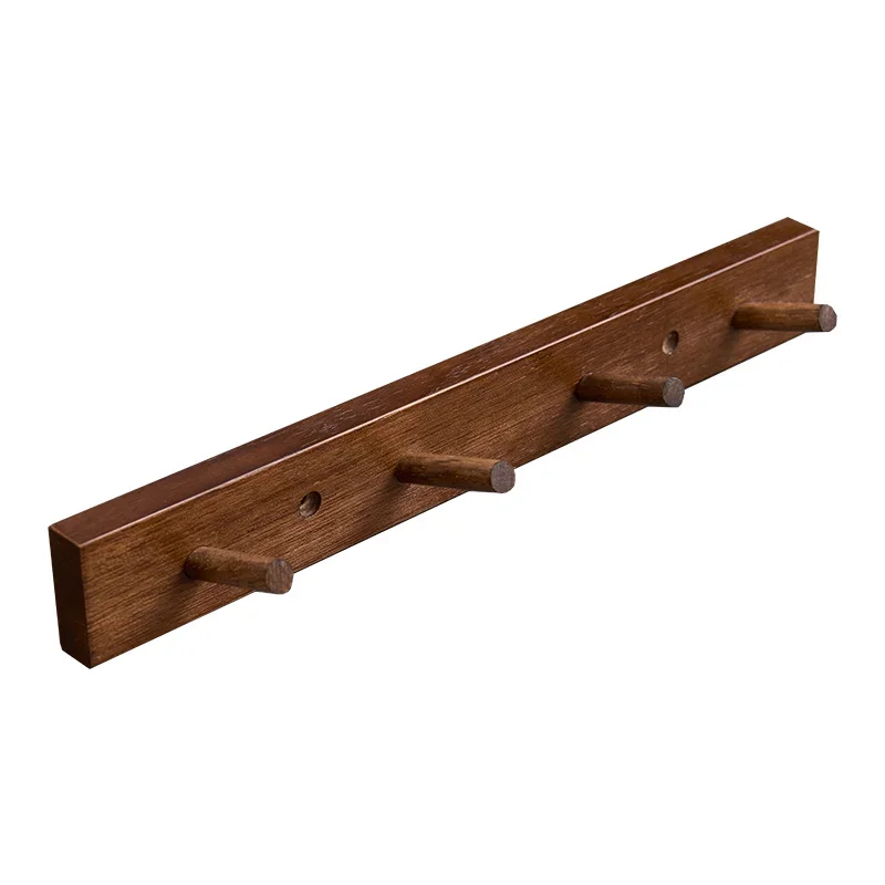 Solid Wood Coat Rack Clothes Hook Long Row of Hangers Behind The Door Wall Hanging Wall Household Hook Home Decoration