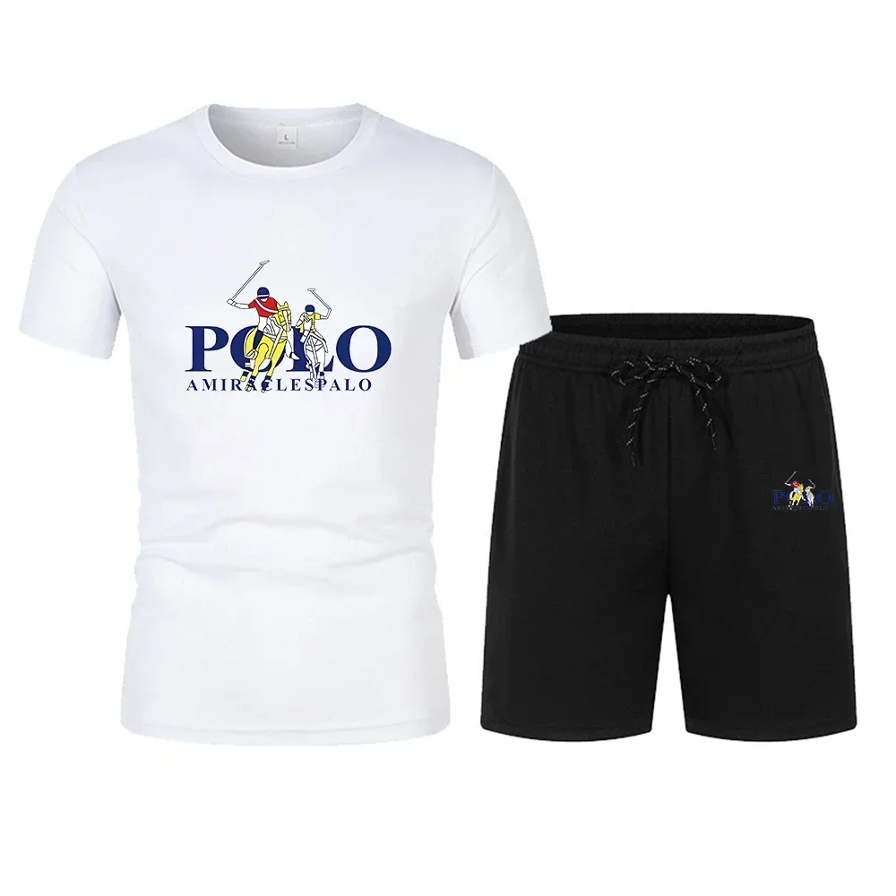 

Fashionable and casual new men's sportswear short sleeved T-shirt and quick drying sportswear shorts Summer casual jogging suit