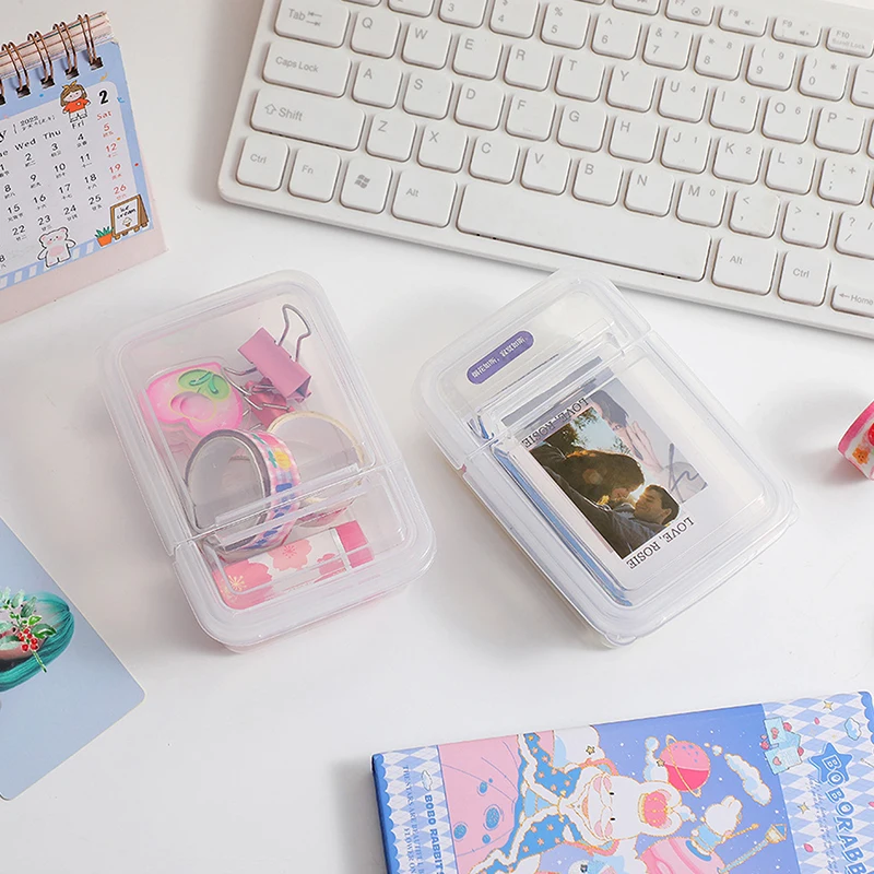 Transparent Photocards Storage Box Card Holder Organizer Storage Jewelry Stationery Box