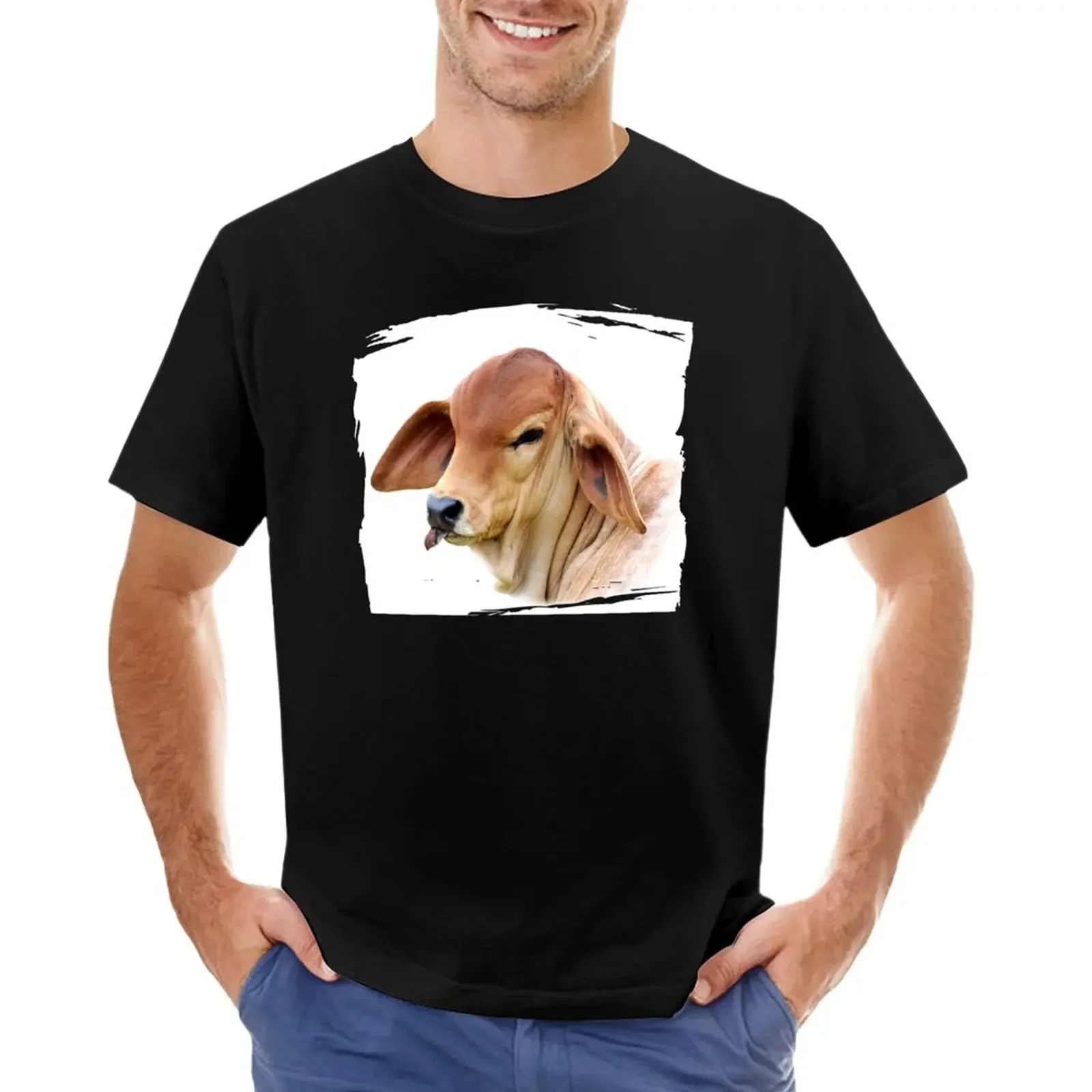 

BRAHMAN CALF PORTRAIT T-Shirt cute clothes Aesthetic clothing oversizeds t shirts for men pack