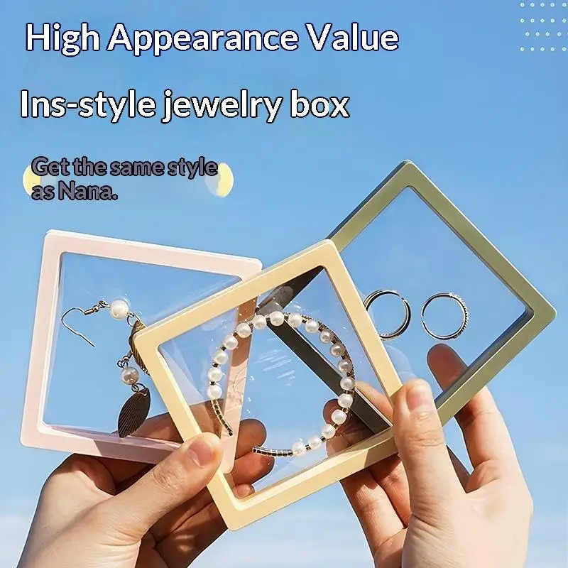 PE Film Suspension Jewelry Box Clear Display Case Dustproof Jewelry Storage Holder For Earring Necklace Ring Bracelet Collection