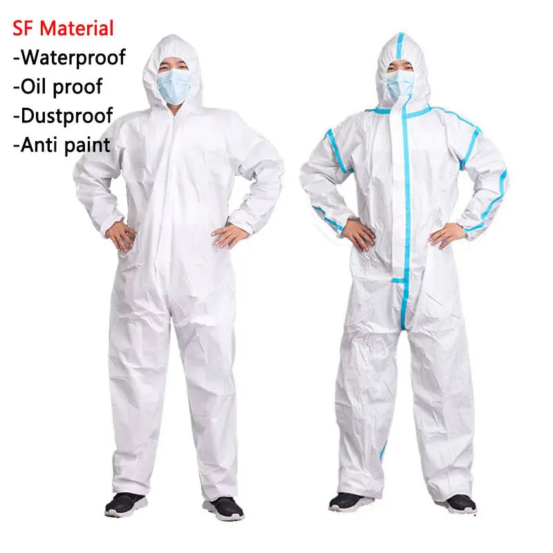 Disposable Breathable Dustproof Water Oil Resistant Work Safety Overall Anti Dust Spary Painting Decorating Labour Coverall Suit