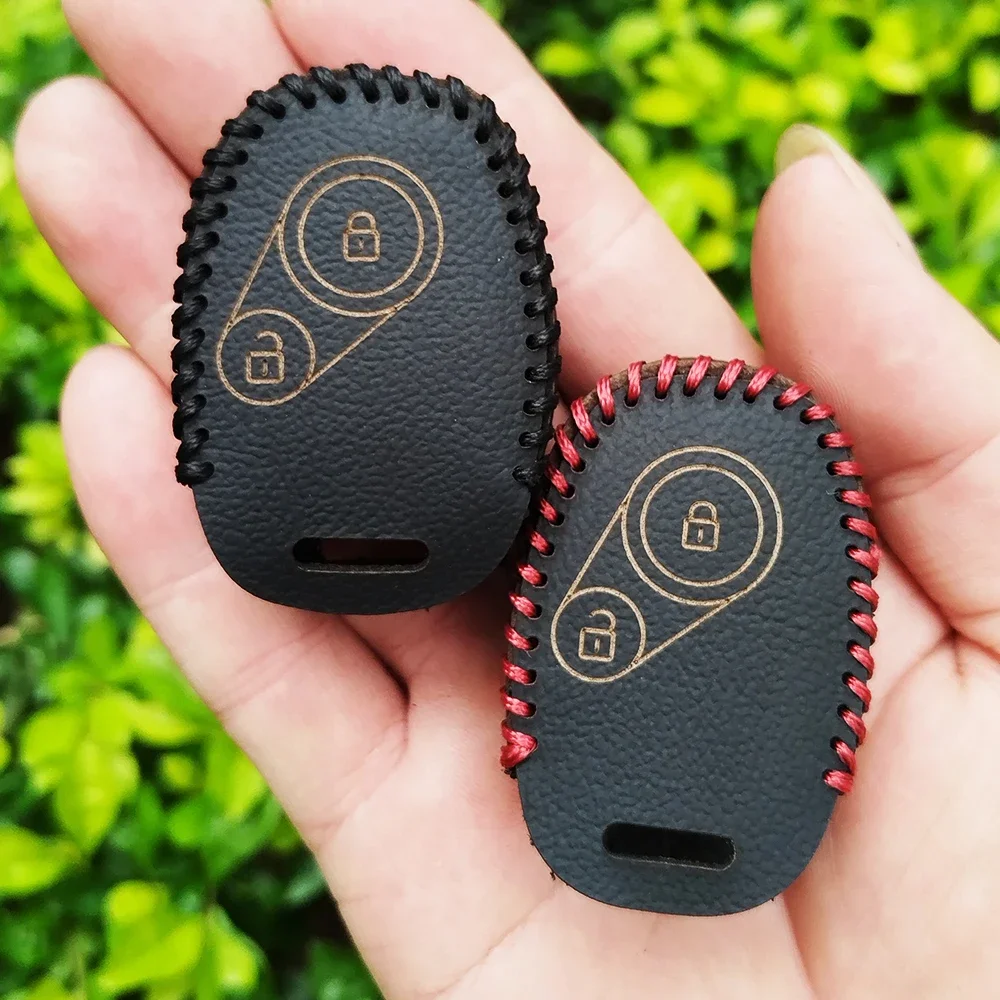 

New 2 Buttons 100% Leather Skin Case Cover FOB For Honda CIVIC JAZZ Pilot Accord CR-V Car Styling Remote Key Shell Parts