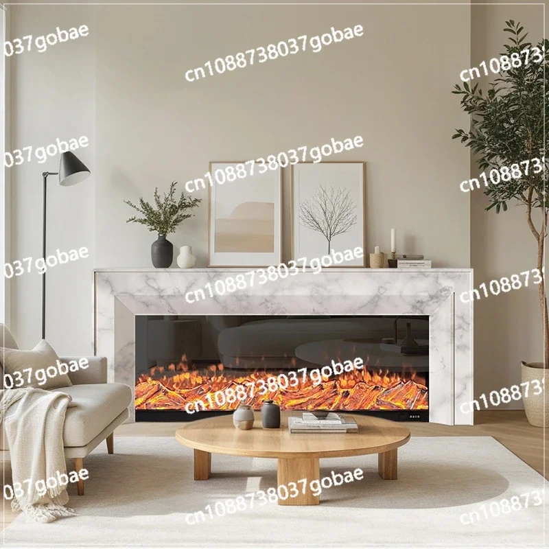 Fireplace TV Cabinet Simulation Flame Heating Imitation Marble Decorative Cabinet