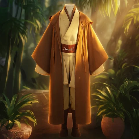 Obi Wan Kenobi Cosplay Adult Men Hooded Robe Jedi Knight Outfits Laku Tunic Costume Halloween Robe Hooded Uniform Full Set