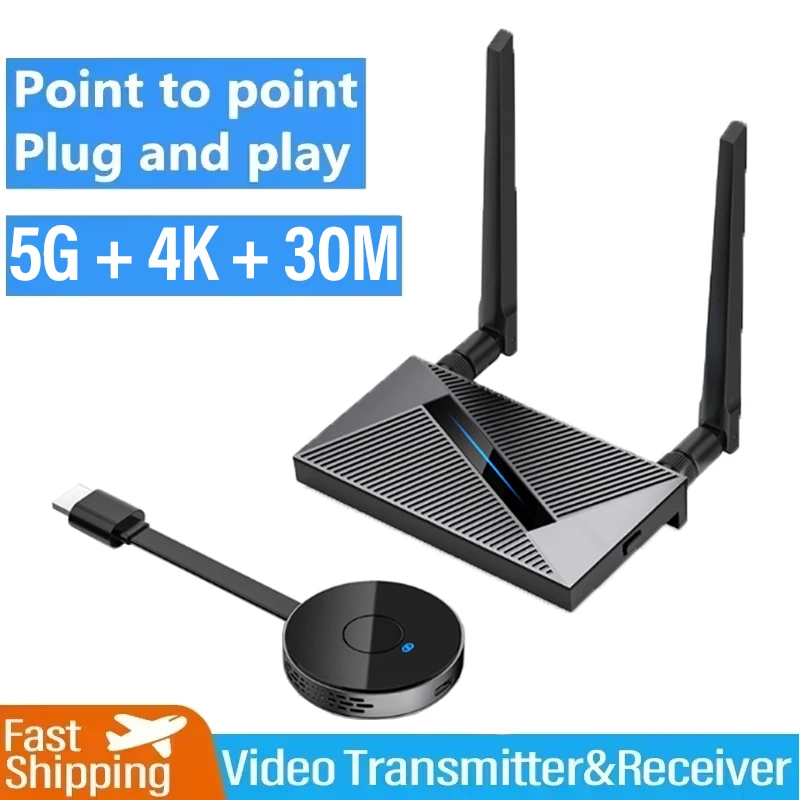 4K 5G 30M Wireless HDMI Extender Video Transmitter and Receiver 4K Screen Share Switch for PS4 Camera PC To TV Monitor Projector