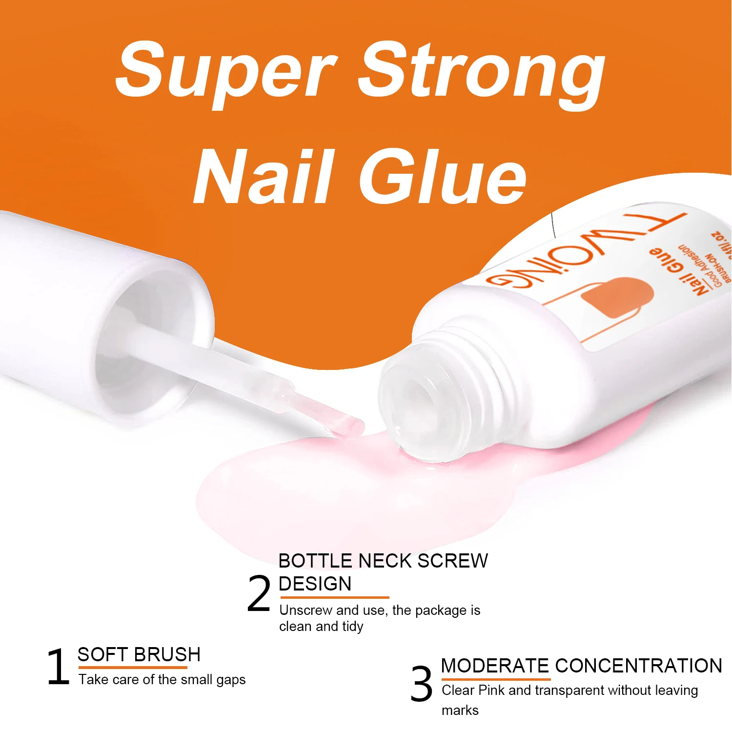 Super Strong Nail Glue For Press On False Nail Tips, Acrylic Fake Nails,Long-lasting Adhesion, Rhinestone Glue With Fast Drying