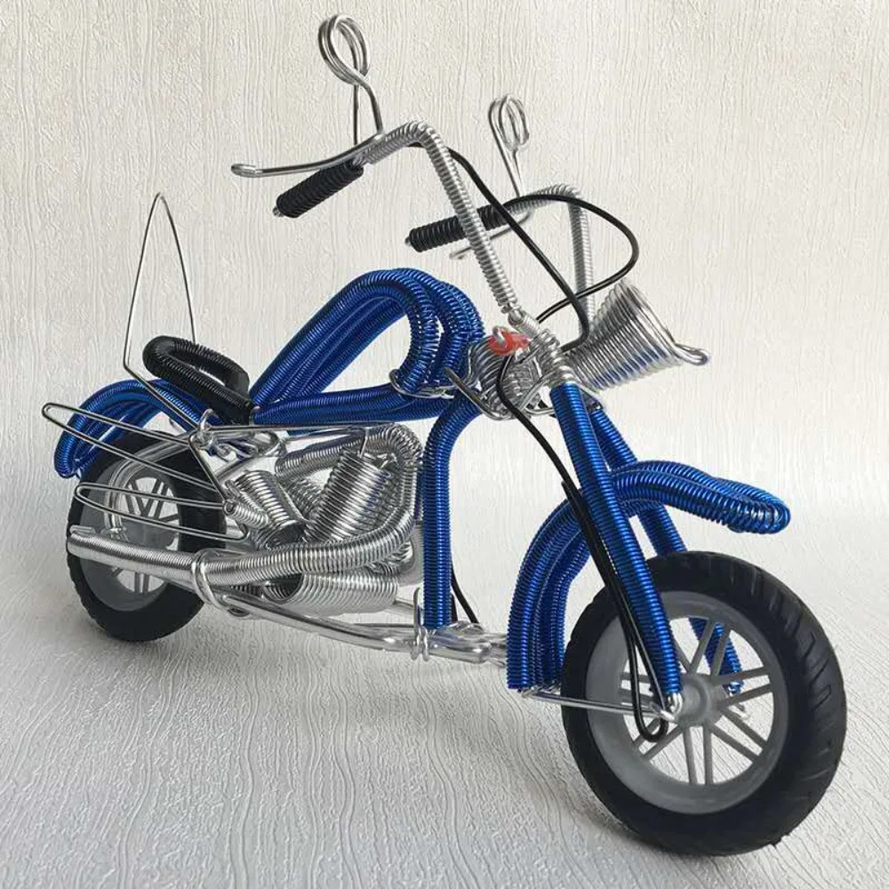 Rubber wheels motorcycle, Decorations crafts, New hand-woven wire ,Aluminum wire crafts, Models Ornaments