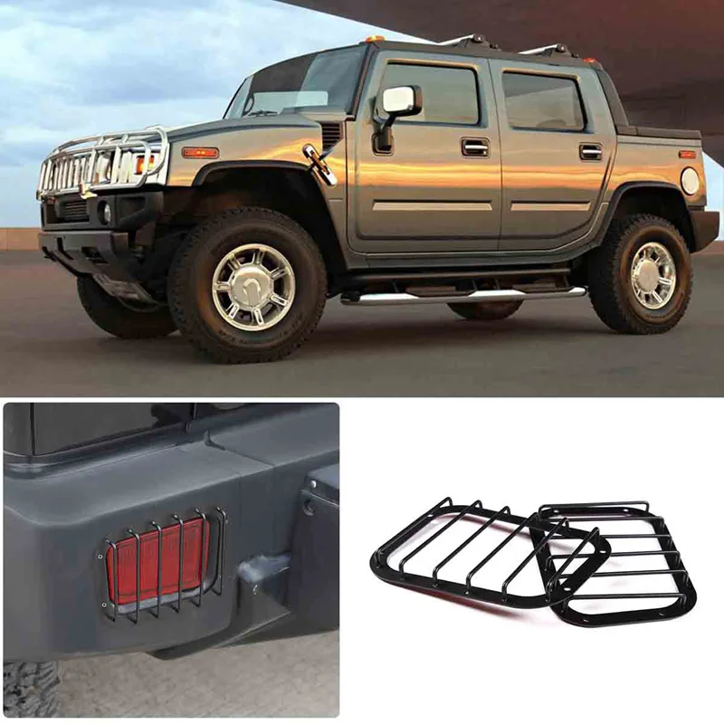 

Для 2003-2007 Hummer H2 из нержавеющей стали черный Автомобильный моделирующий задний бампер противотуманная фара абажур декоративная крышка стикер автозапчасти