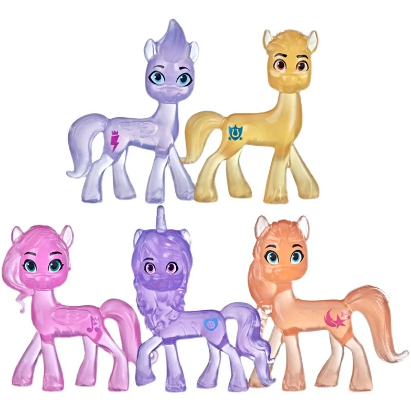 

Hasbro My Little Pony Movie G5 Crystal Transparent Pony Izzy Sunny Hitch Anime Figure Ornament Collection Toys Gift for Children