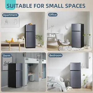 4.2 Cu.Kulkas Kecil Ft dengan Freezer, Kulkas Mini Pintu Ganda, Hemat Energi, Kapasitas Besar, Ideal untuk Kantor, Asrama 8 kulkas dengan penjualan terbaik dengan freezer - №