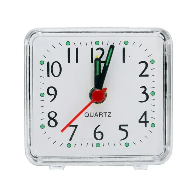 Portable Square Small Alarm Clock Travel Quartz Beep Clock Fashion Bedroom Bedside Alarm Clock Multi-function Kitchen Gadgets