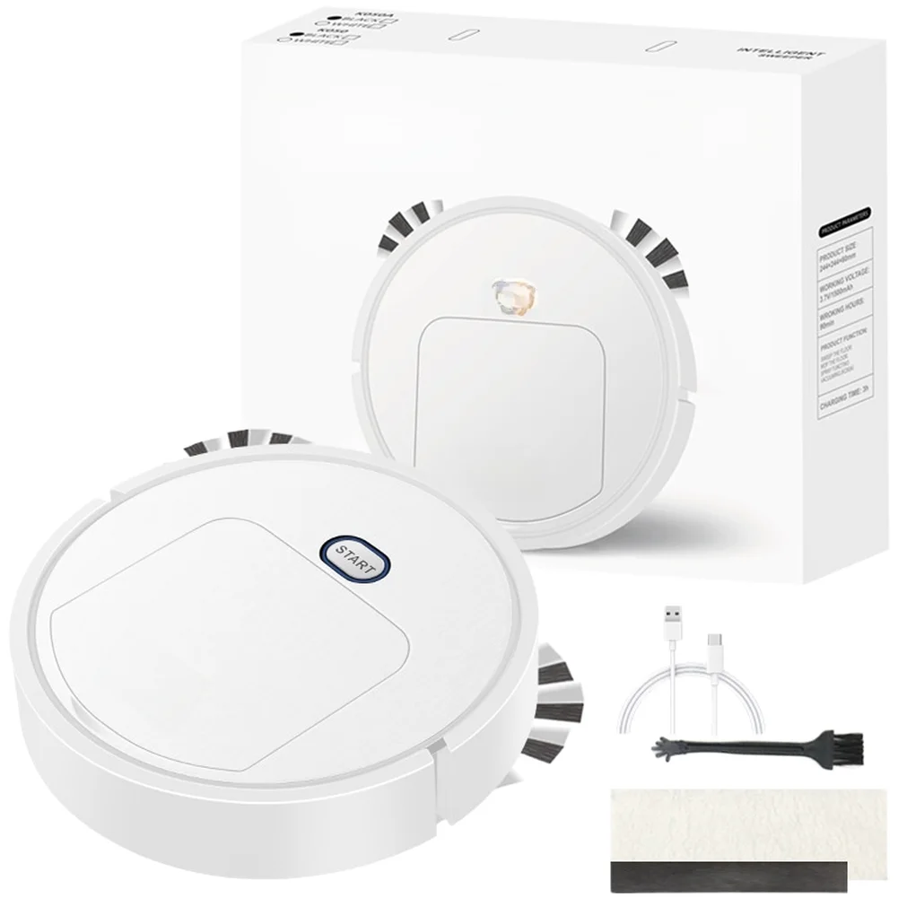For Hardwood Floors Spray Function Robot Vacuum Home Cleaning White Triple Cleaning Function Built-in Spray System