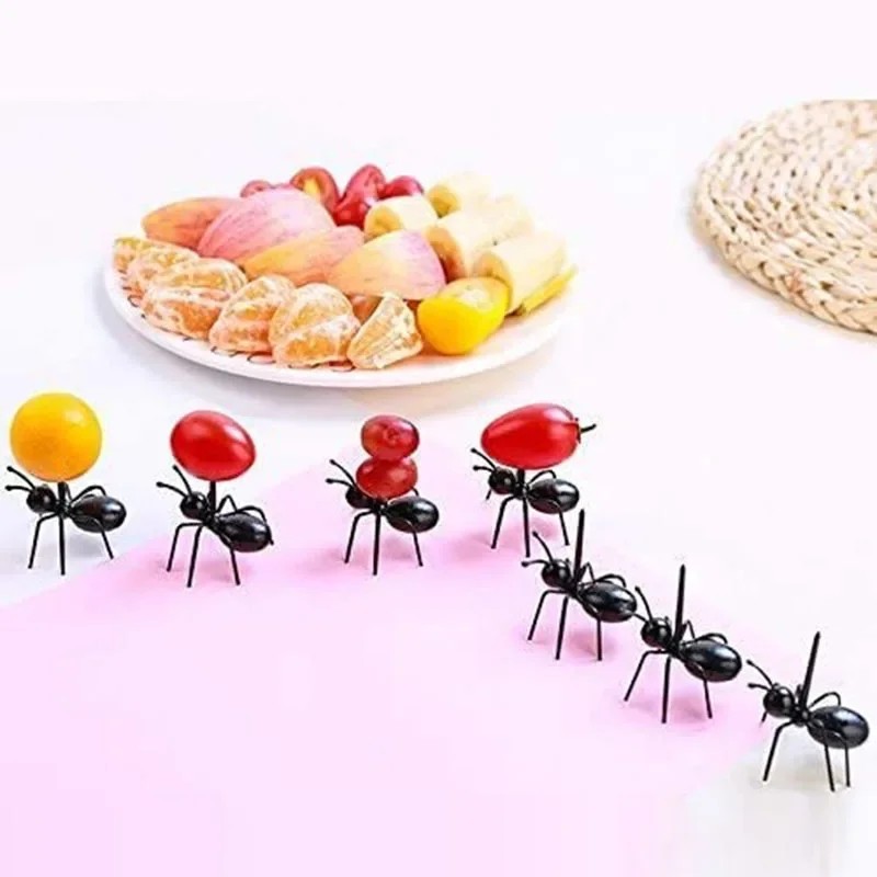 Reusable Ant Food Pick Fruit Toothpicks Snack Cake Dessert Fork Cocktail Picks Appetizer Forks For Halloween Themed Party Supply