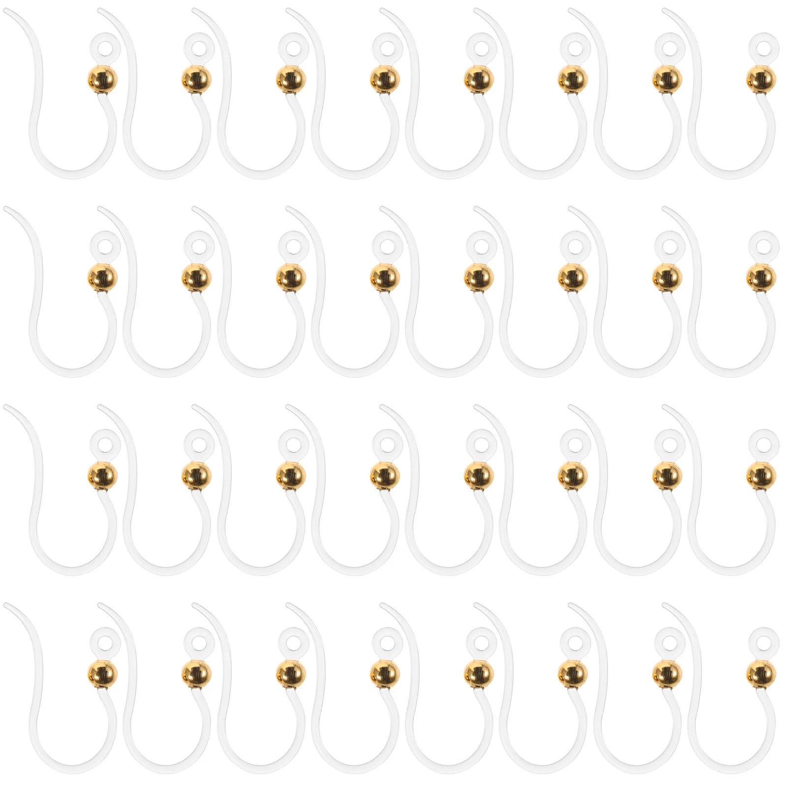 

50 Pcs Resin Ear Hook Hoop Earrings Findings Jewelry Making Suite Supplies Silica Gel Miss Material